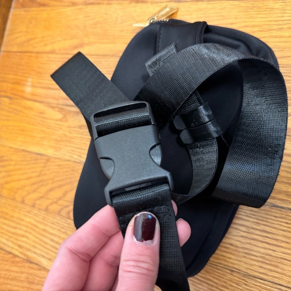 Zorfin Black Belt Bag Crossbody with Gold Accents - Picture 7 of 10